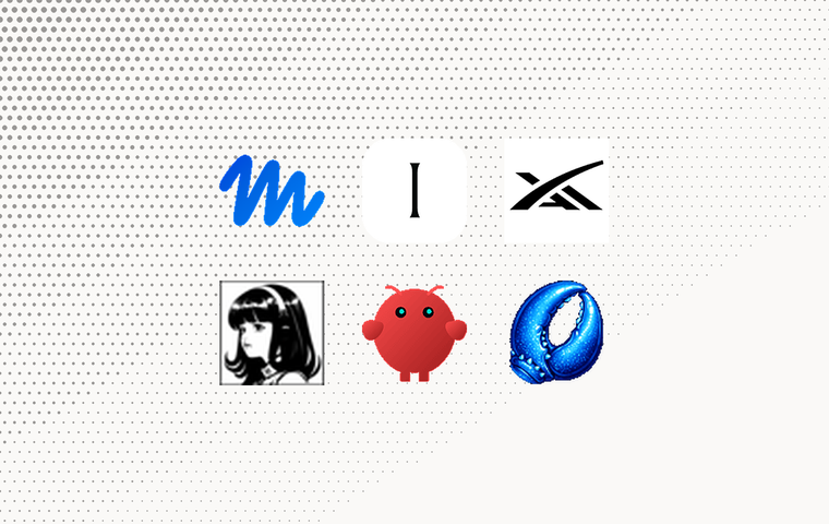 Personal AI agents: the compared products as a logo collection grid